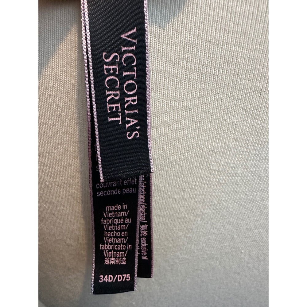 Victorias Secret Second Skin Push Up Bra Black Underwire 34D D75 - Picture 2 of 4